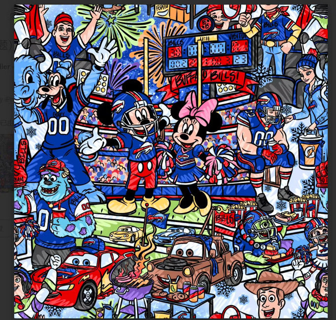 All your favorite characters BILLS plush blanket kids