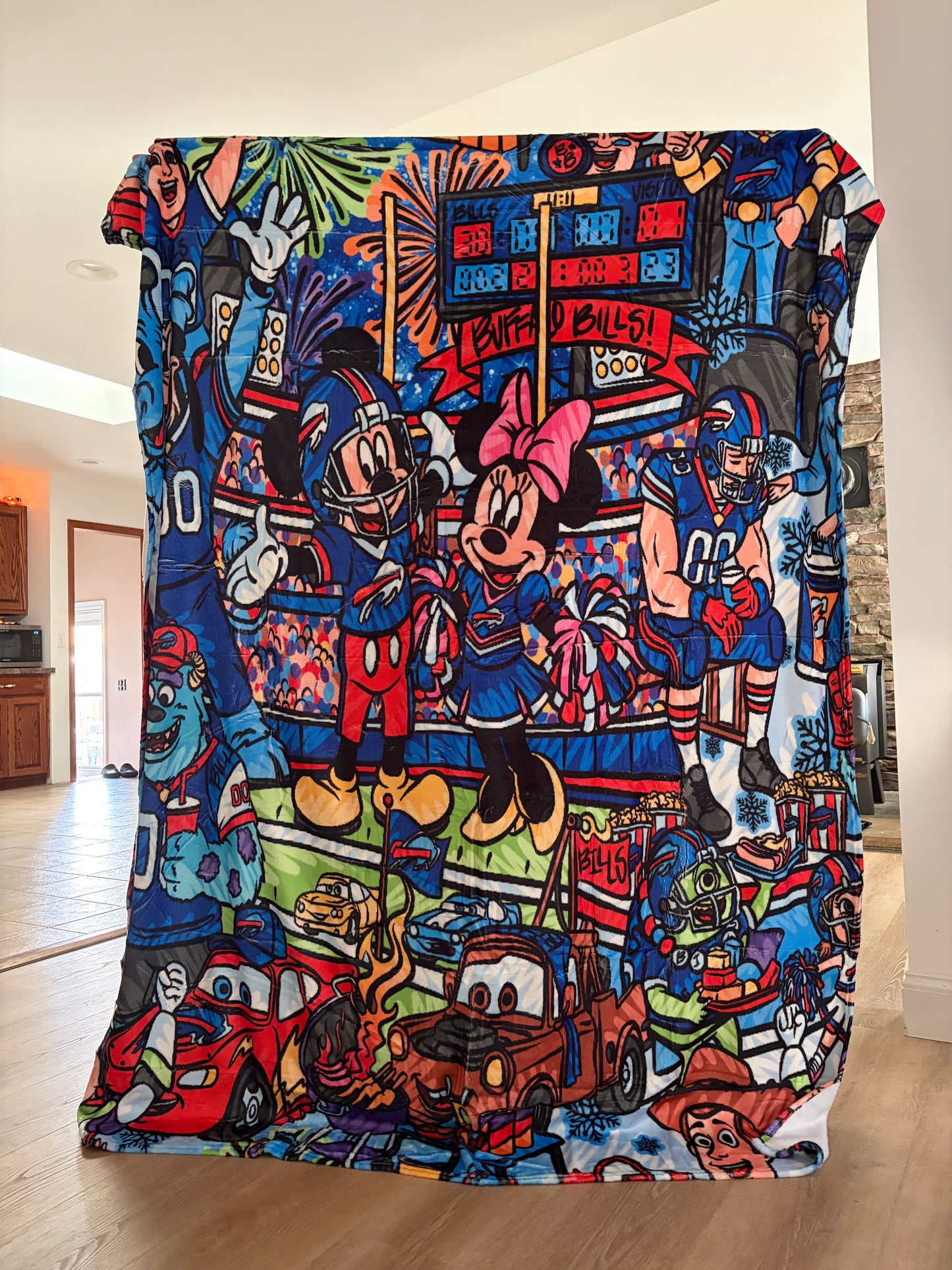 All your favorite characters BILLS plush blanket large