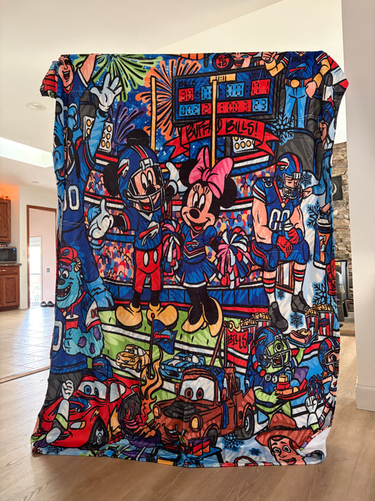 All your favorite characters BILLS plush blanket large