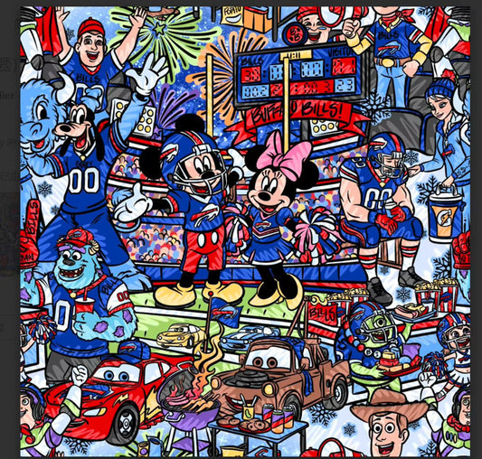 All your favorite characters BILLS plush blanket kids